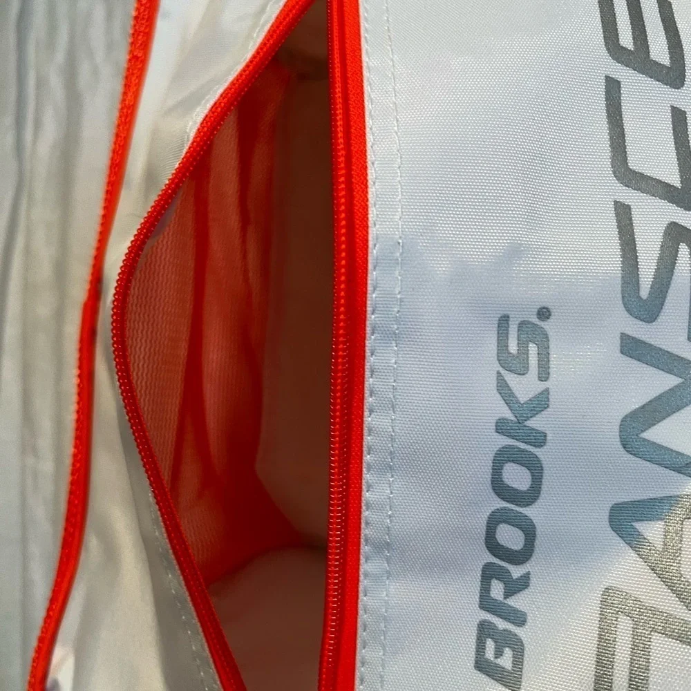 Brooks Transcend shoe bag. Like new, never used. Bright orange and white.
